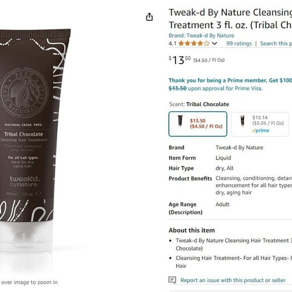 NEW and unopened 2 Tribal Chocolate cleansing hair treatments Tweak'd by Nature - Picture 6 of 7